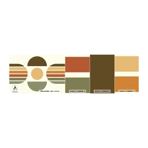 Mostră tapet autocolant Deluxe Sticker - În culorile pământului - Abstracția, Bucată, Grafică - 100x30 cm