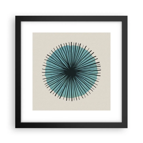 Poster în ramă neagră - Radiant pe albastru - 30x30 cm