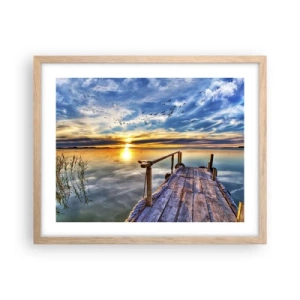 Poster în ramă de stejar deschis - Vântul se odihnește - 50x40 cm
