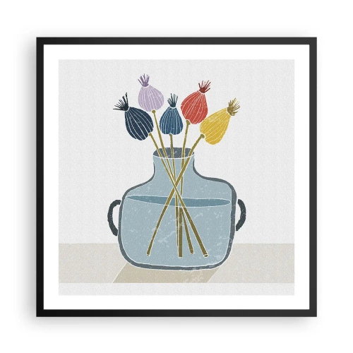 Poster în ramă neagră - Paparune sau maci? - 60x60 cm