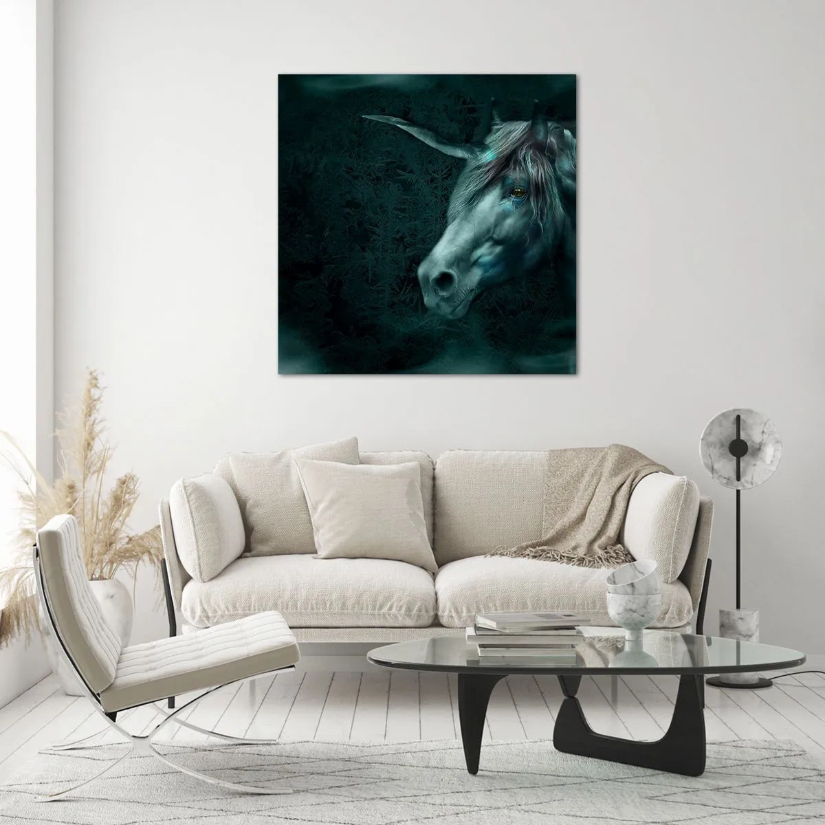 Tablou pe sticlă - Într-o pădure de basm - 70x70 cm