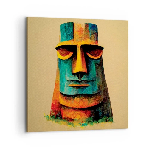Tablou pe pânză - Statuie, dar simpatică - 60x60 cm