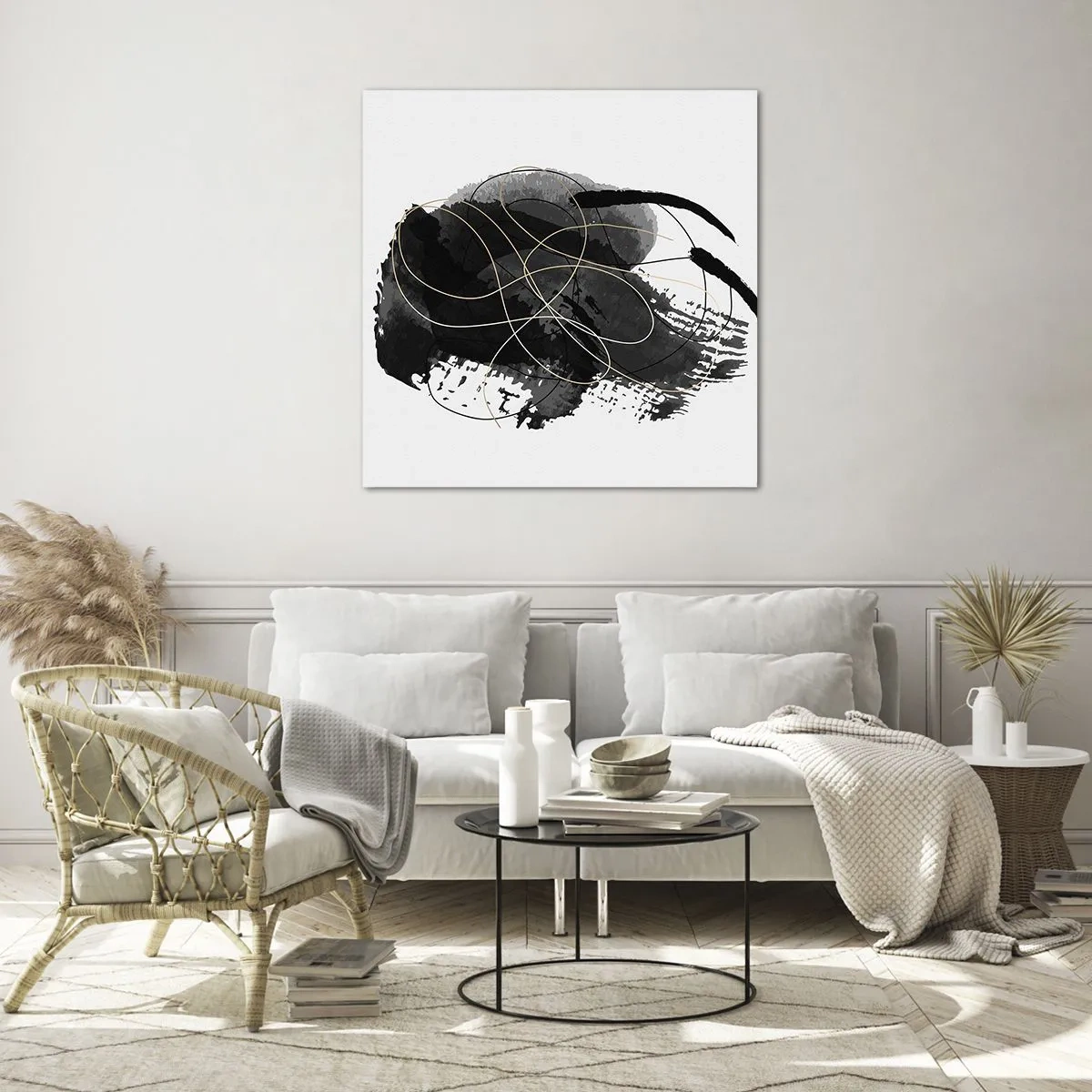 Tablou pe sticlă - Provenit din negru - 50x50 cm