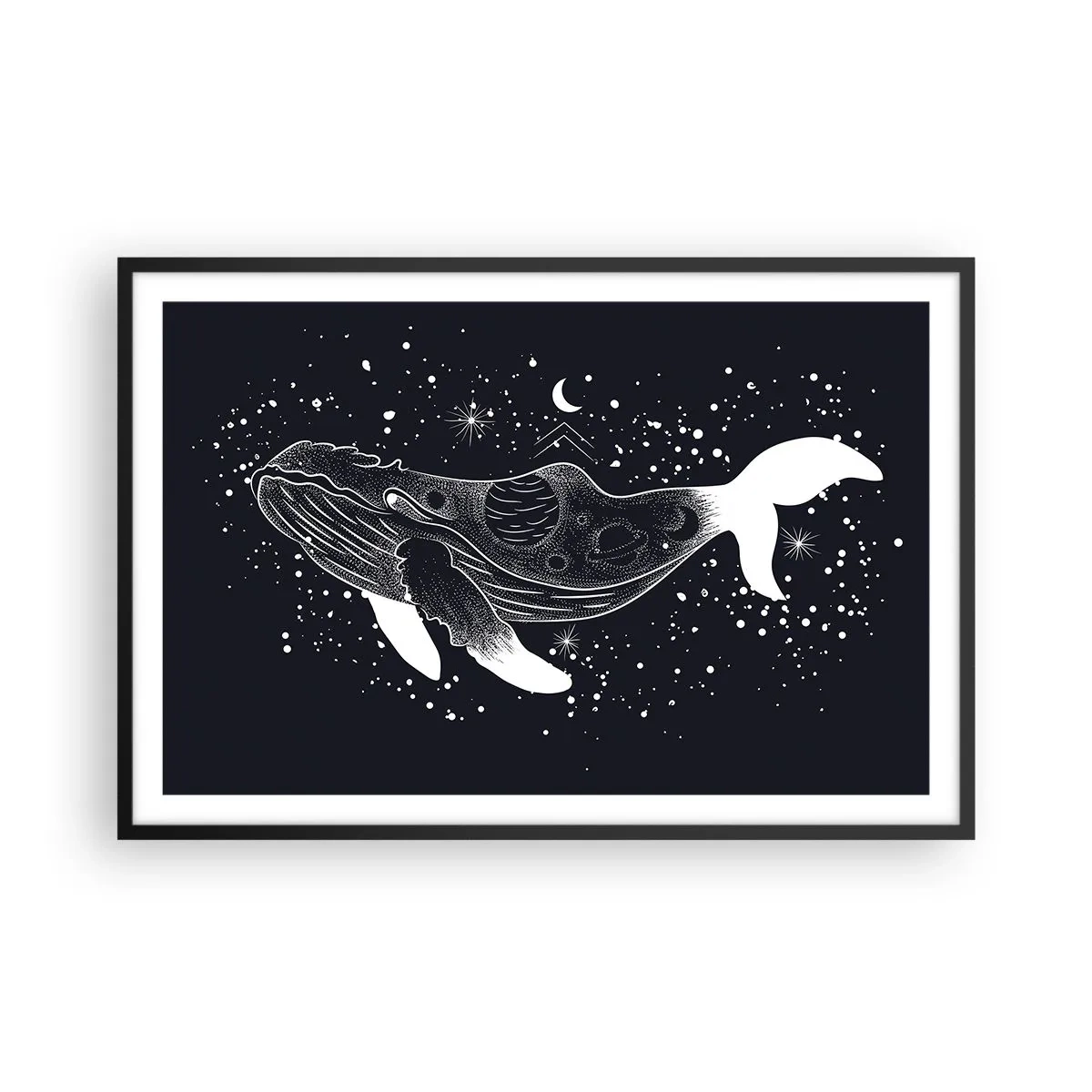 Poster în ramă neagră - În oceanul universului - 91x61 cm