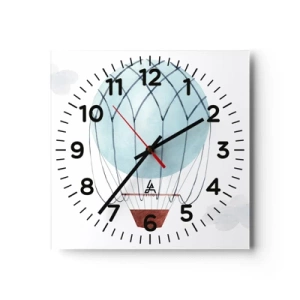 Ceas de perete - Ceas pe sticlă - Complet în nori - 30x30 cm