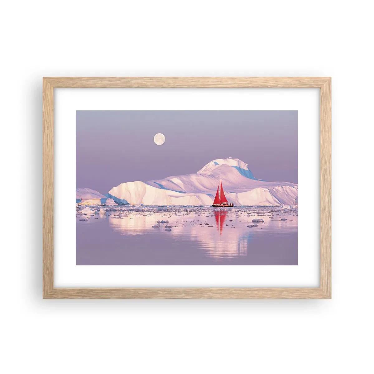 Poster în ramă de stejar deschis - Căldura pânzei, frigul gheții - 40x30 cm