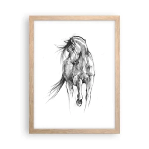 Poster în ramă de stejar deschis - Într-un trap grațios - 30x40 cm