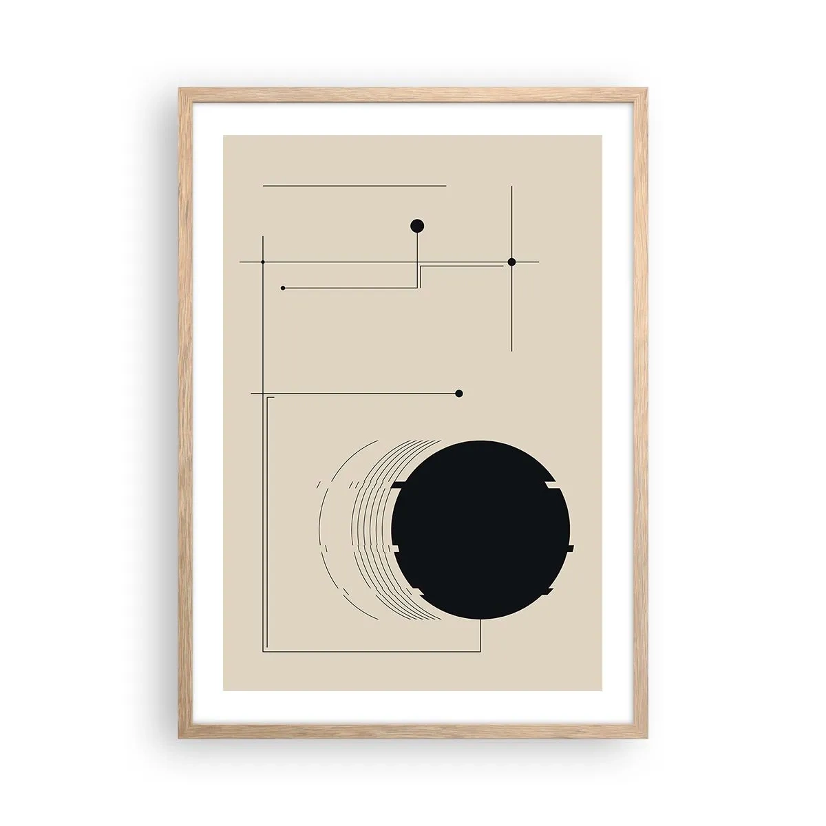 Poster în ramă de stejar deschis - Compoziție flexibilă și dinamică - 50x70 cm