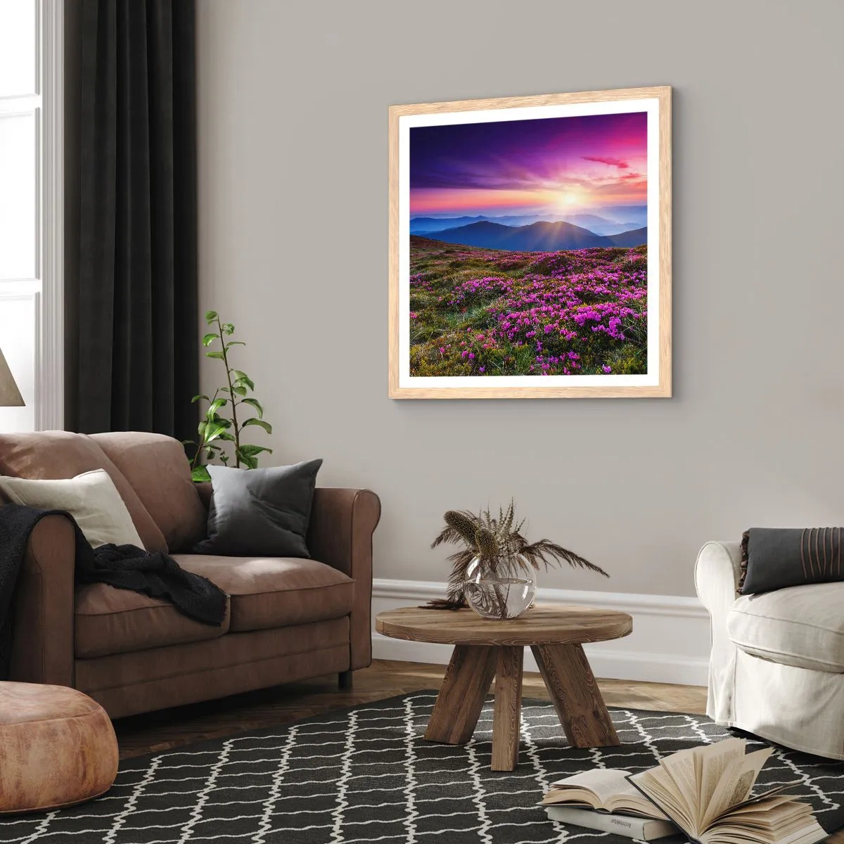 Poster în ramă de stejar deschis - Ierburile proaspete miroseau puternic - 60x60 cm