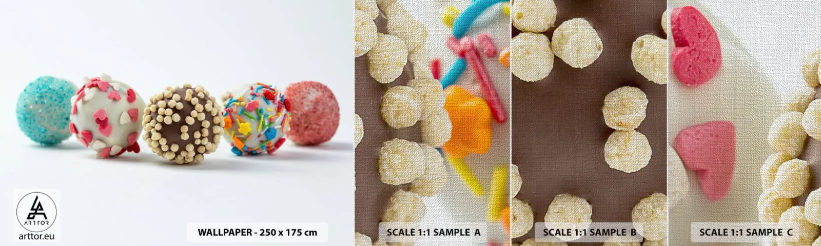 Mostră tapet Premium Canvas - Viața poate fi dulce - Dulciuri, Bomboane, Acadele colorate - 100x30 cm