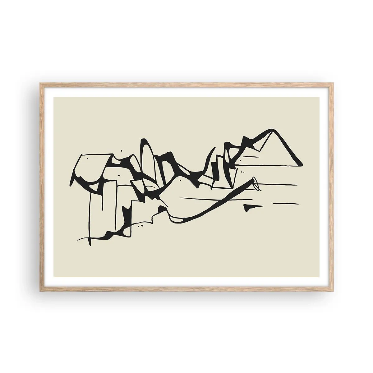 Poster în ramă de stejar deschis - Poate că peisajul - 100x70 cm