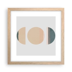 Poster în ramă de stejar deschis - Roată cu roată - 30x30 cm