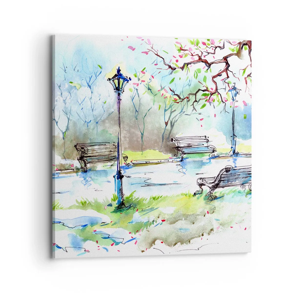 Tablou pe pânză - Magia liniștii din parc - 70x70 cm