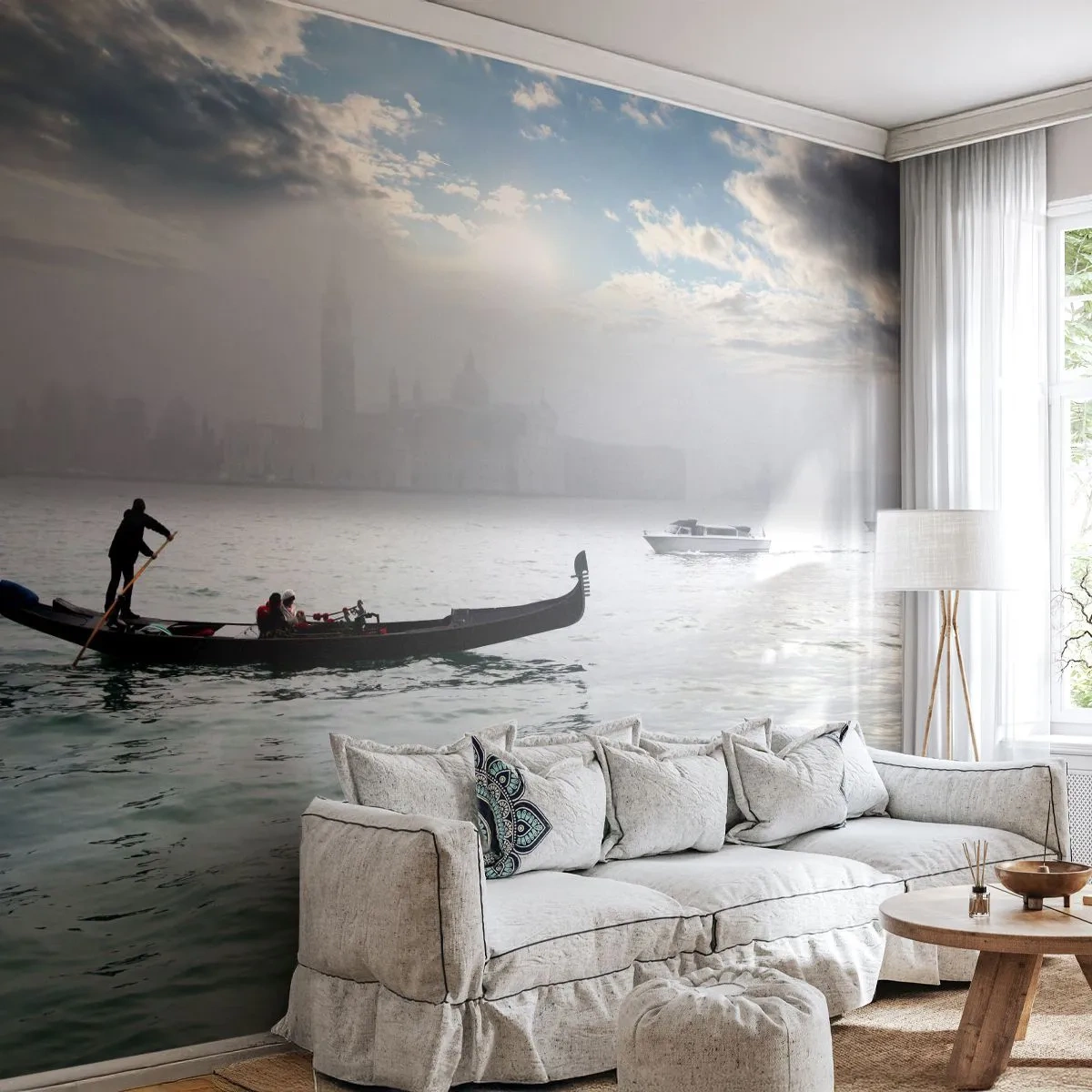 Tapet Standard Eco - Un oraș fabulos de apă și ceață - Peisaj, Oraș, Veneția - 200x140 cm