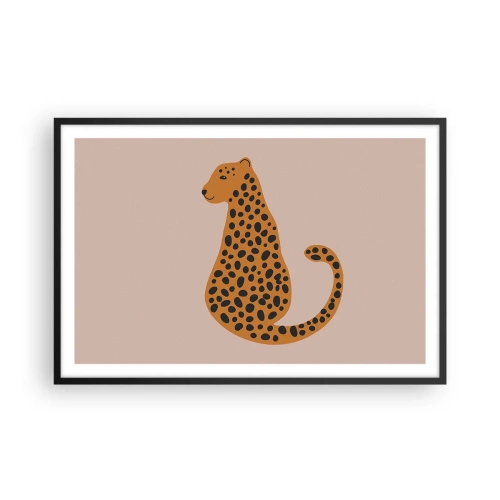 Poster în ramă neagră - Modelul leopard este tot timpul la modă - 91x61 cm