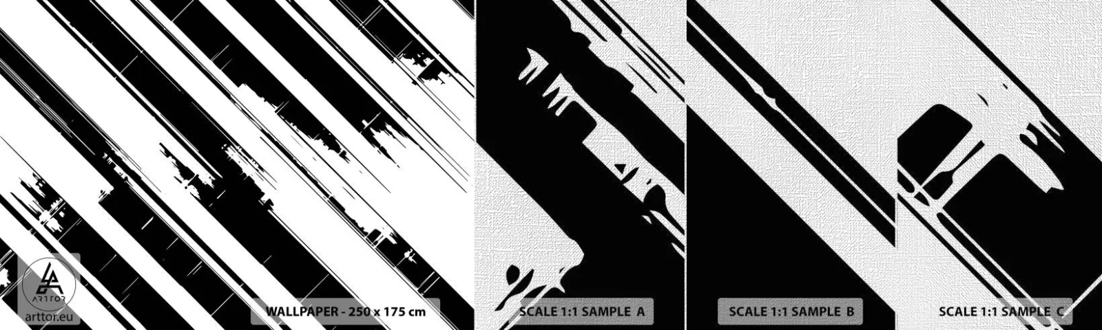 Mostră tapet Premium Canvas - Compoziție intensă și dinamică - Vector, Minimalism, Modern - 100x30 cm