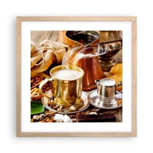 Poster în ramă de stejar deschis - O zi bună! - 40x40 cm