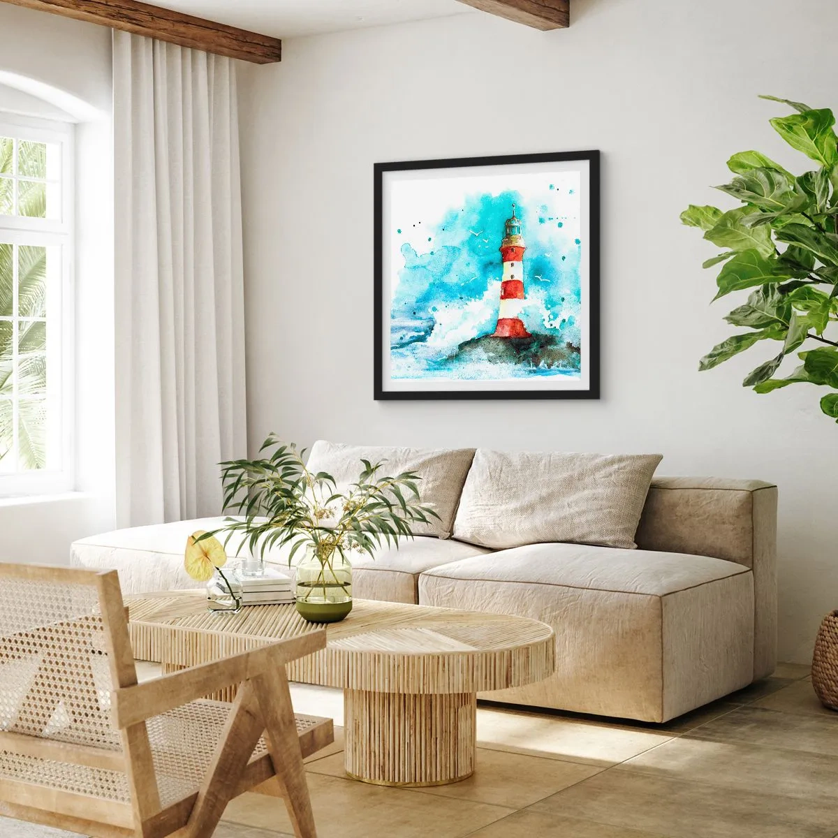 Poster în ramă neagră - Unitatea forțelor naturii - 60x60 cm