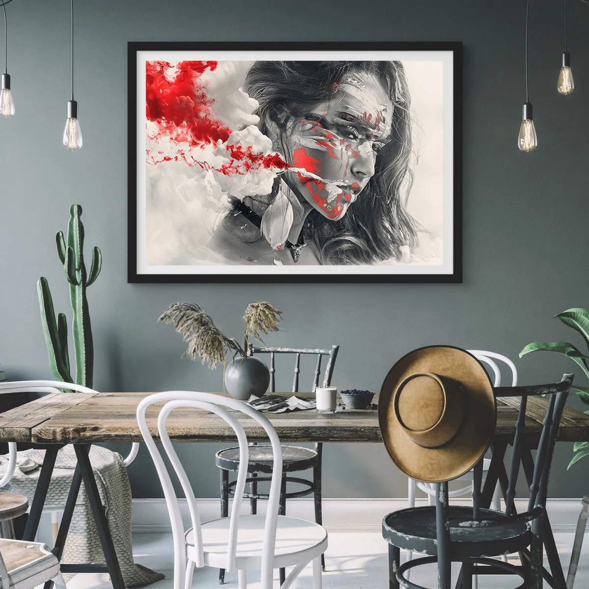 Poster în ramă neagră - În aburul absurdului - 70x50 cm