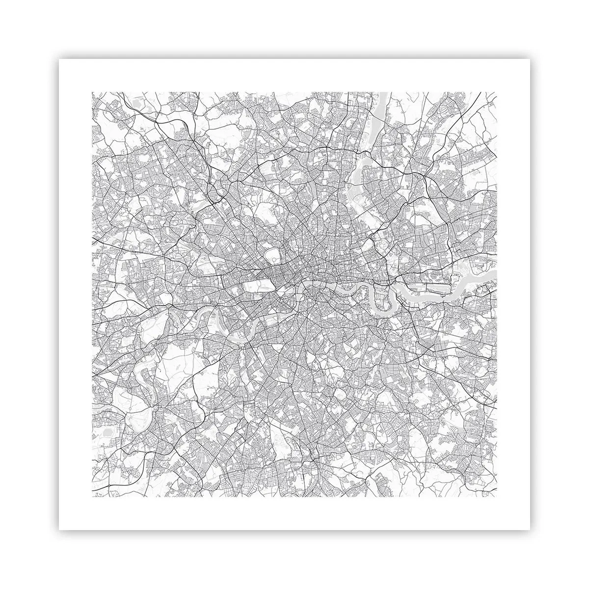 Poster - Harta labirintului din Londra - 50x50 cm