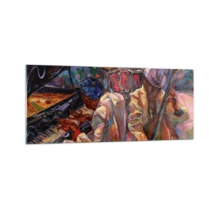 Tablou pe sticlă - Într-un ritm - 100x40 cm