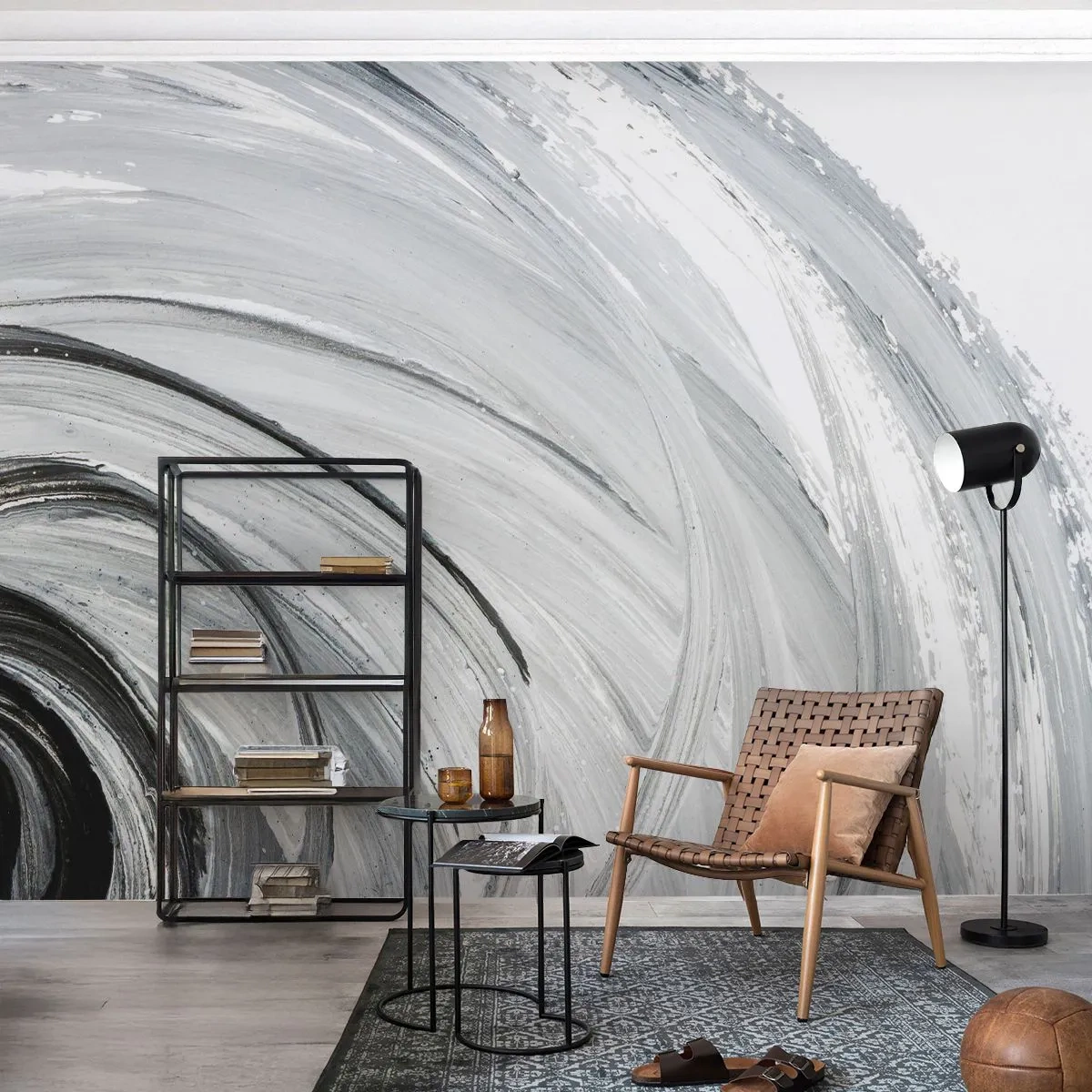 Tapet Standard Eco - Compoziție orbitală - Minimalist, Bucată, A picta - 200x140 cm