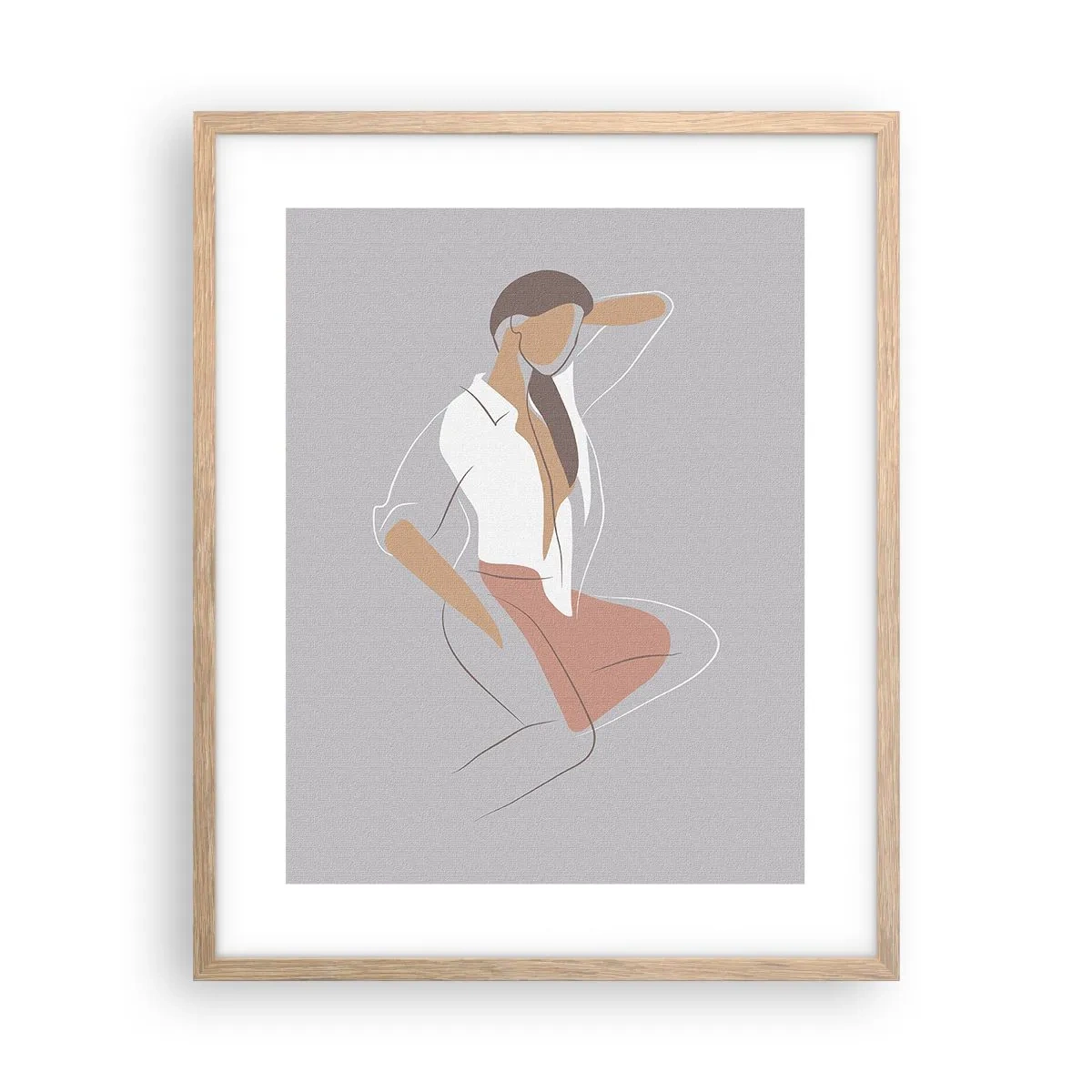 Poster în ramă de stejar deschis - Schiță de farmec - 40x50 cm