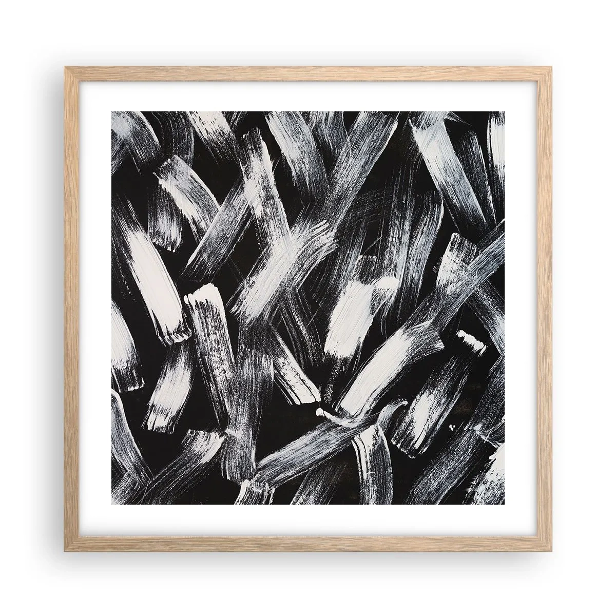 Poster în ramă de stejar deschis - Abstracție în spirit industrial - 50x50 cm