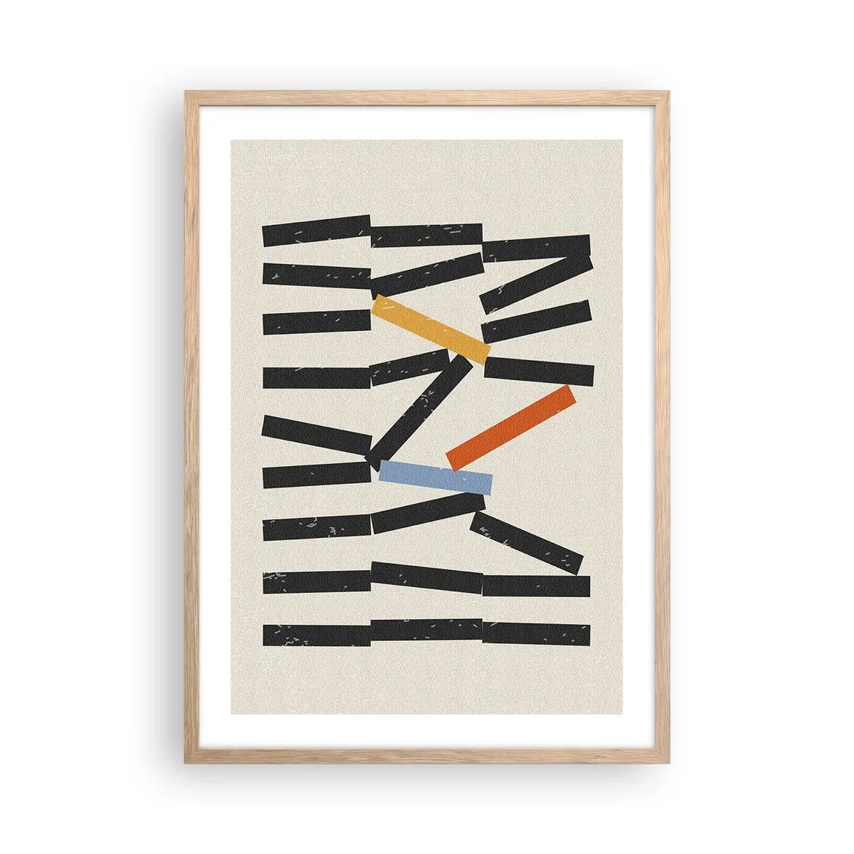 Poster în ramă de stejar deschis - Domino - compoziție - 50x70 cm