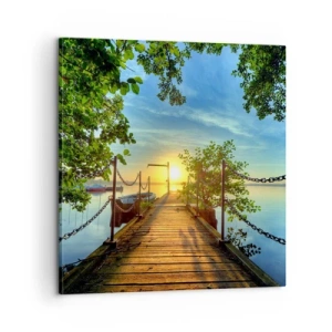 Tablou pe pânză - Apusul la malul apei - 60x60 cm