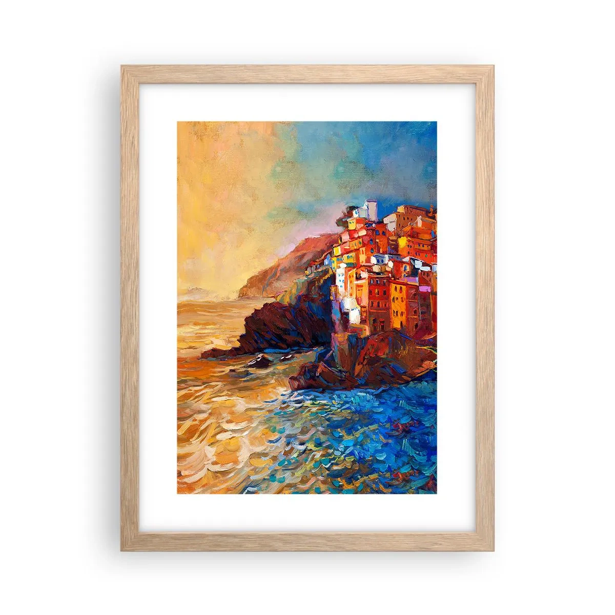 Poster în ramă de stejar deschis - Oraș italian de vis - 30x40 cm