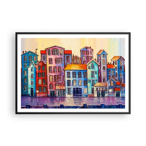 Poster în ramă neagră - Un oraș ca în basm - 100x70 cm