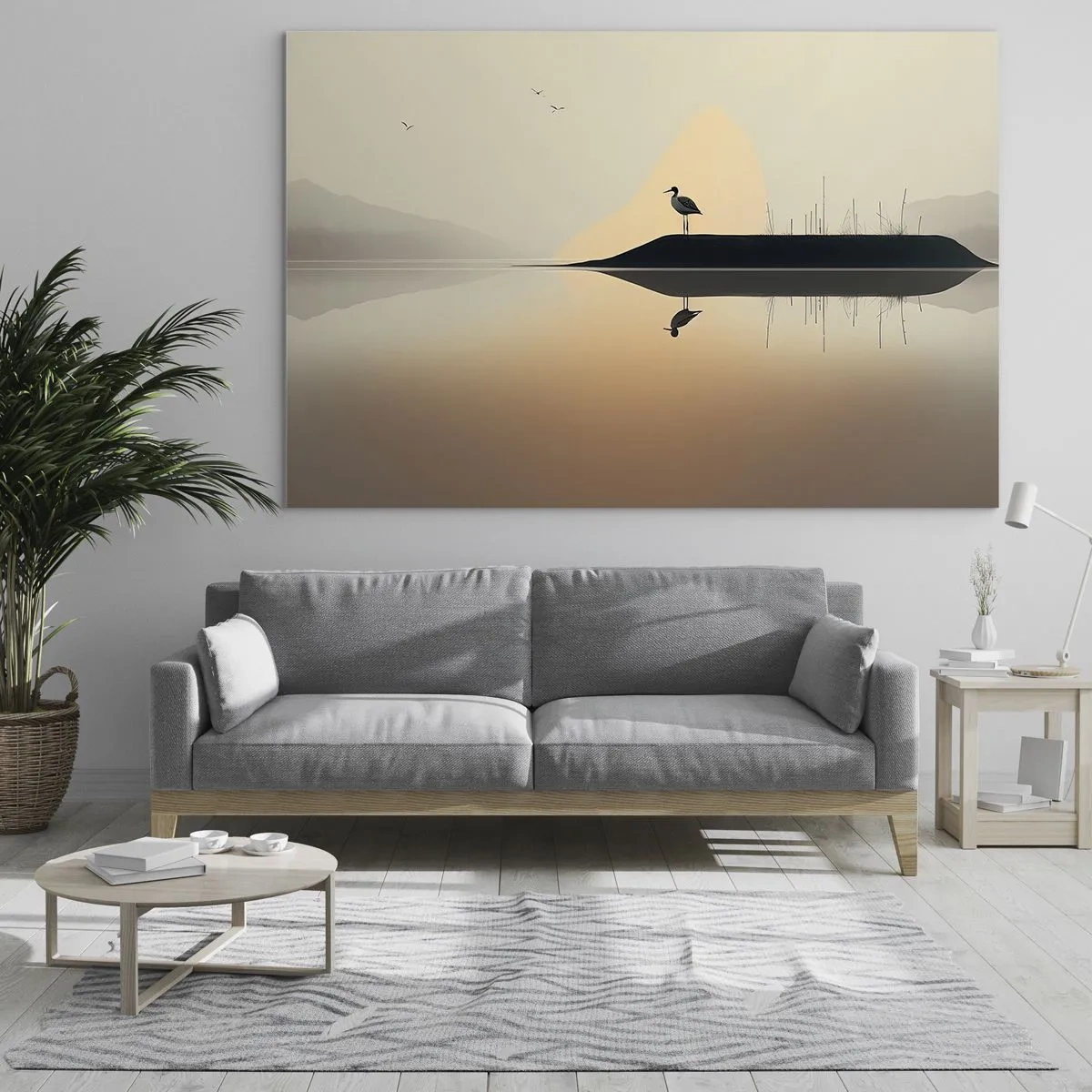 Tablou pe sticlă - Domn pe lac - 70x50 cm