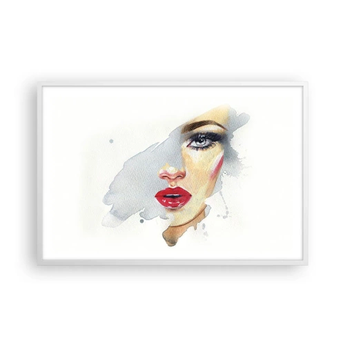 Poster în ramă albă - Reflecție într-o picătură de apă - 91x61 cm