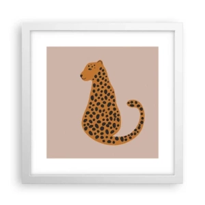 Poster în ramă albă - Modelul leopard este tot timpul la modă - 30x30 cm