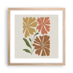 Poster în ramă de stejar deschis - Natură și geometrie - 40x40 cm