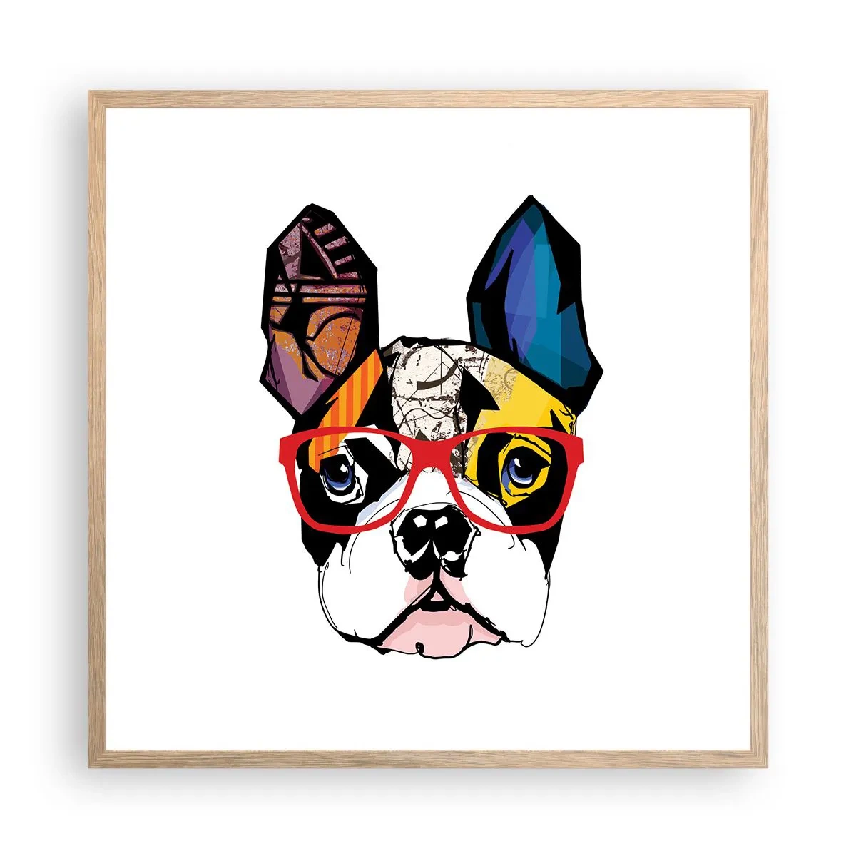 Poster în ramă de stejar deschis - Intelectualist - 60x60 cm