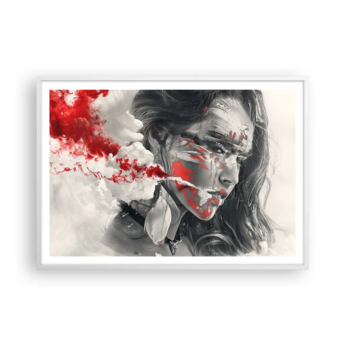 Poster în ramă albă - În aburul absurdului - 100x70 cm