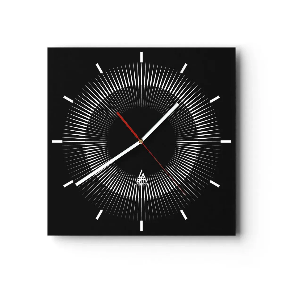 Ceas de perete - Ceas pe sticlă - Soarele Negru - 30x30 cm