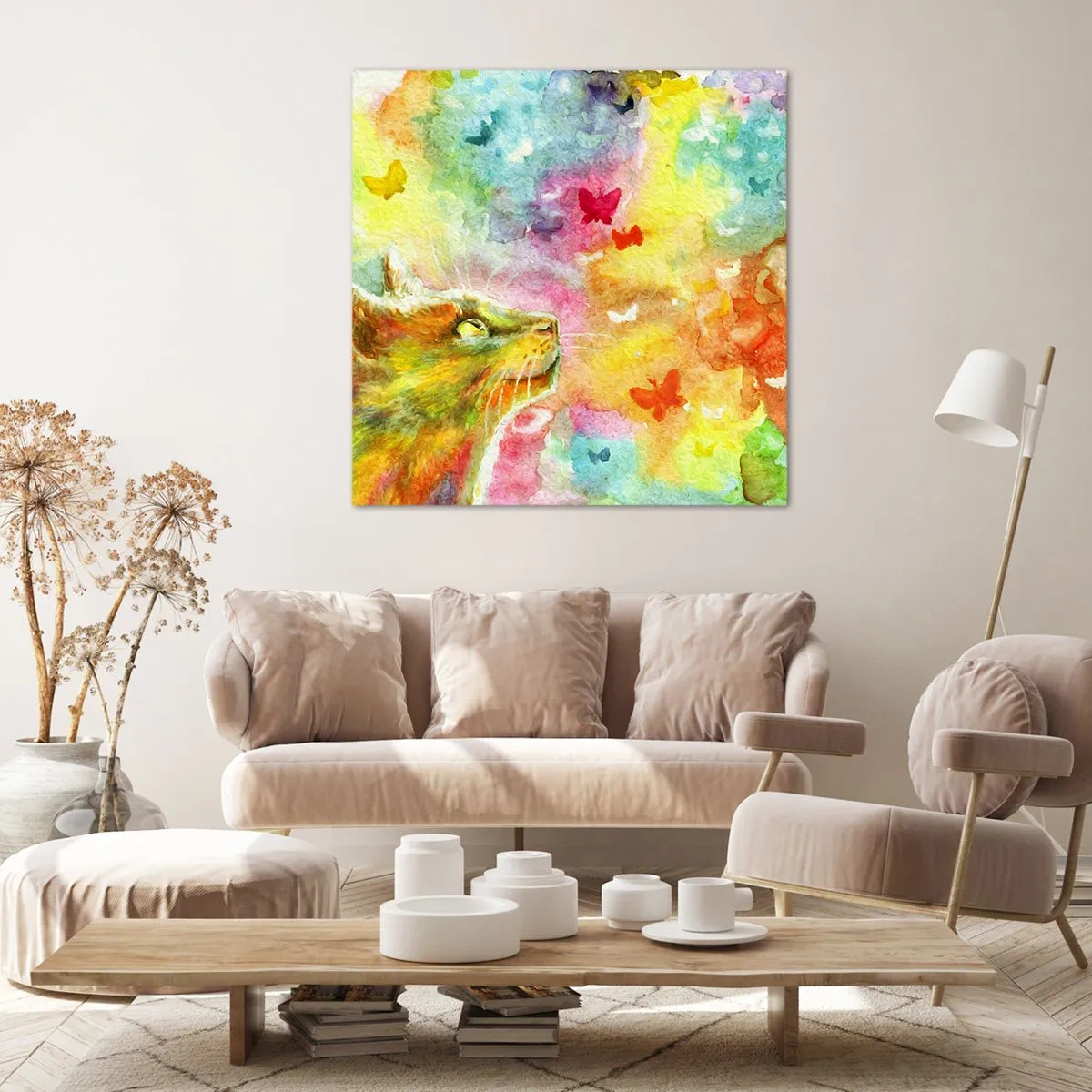 Tablou pe pânză - Raiul pisicilor - 40x40 cm