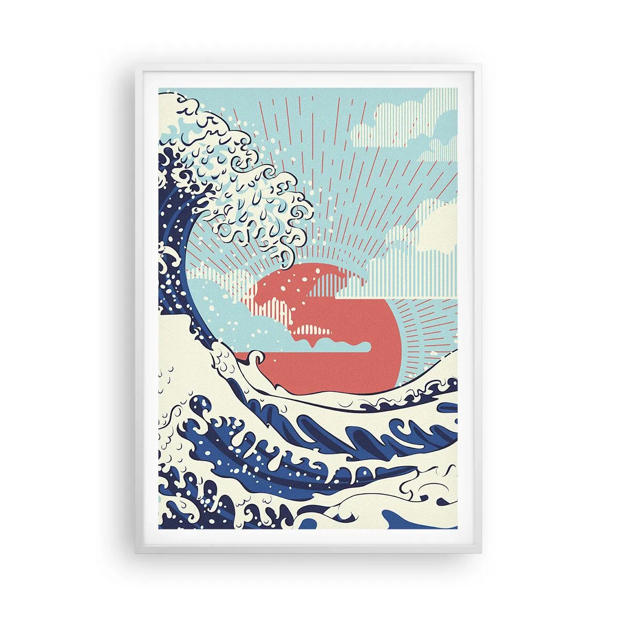 Poster în ramă albă - Din inspirații japoneze - 70x100 cm