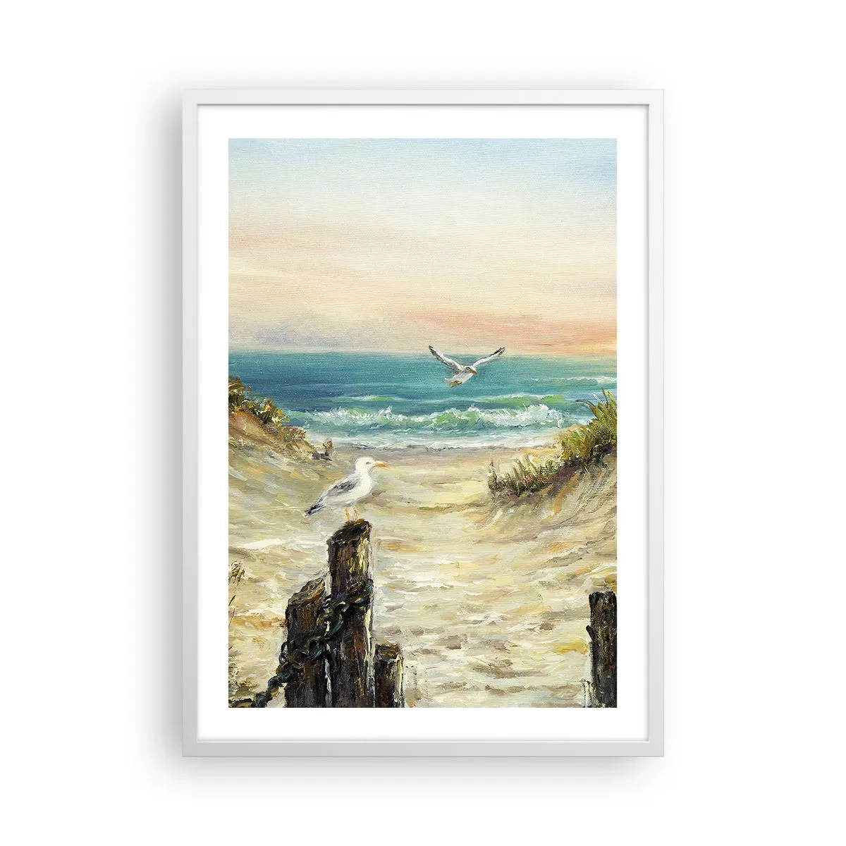 Poster în ramă albă - Retragere fără vânt - 50x70 cm