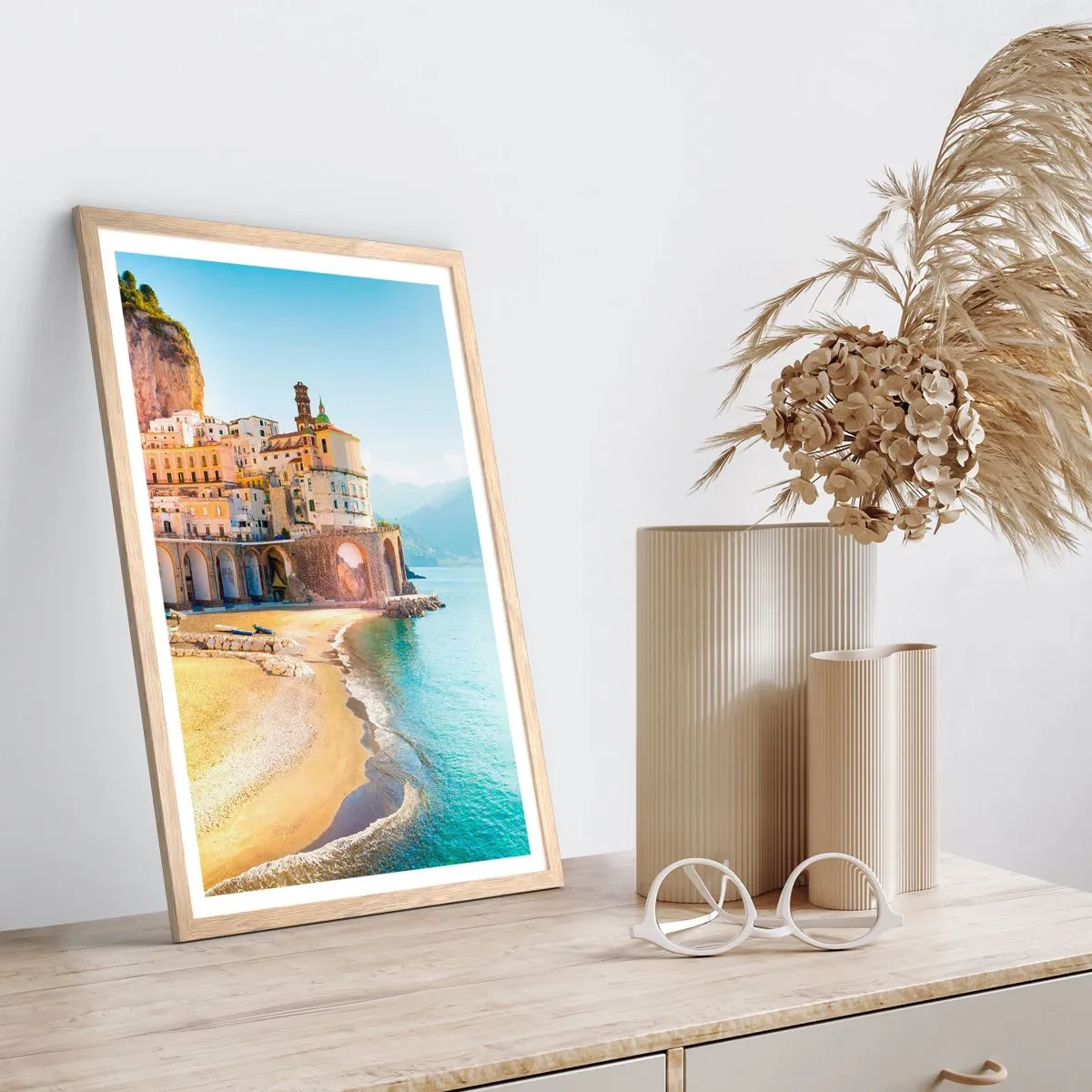 Poster în ramă de stejar deschis - Un oraș incredibil - 70x100 cm