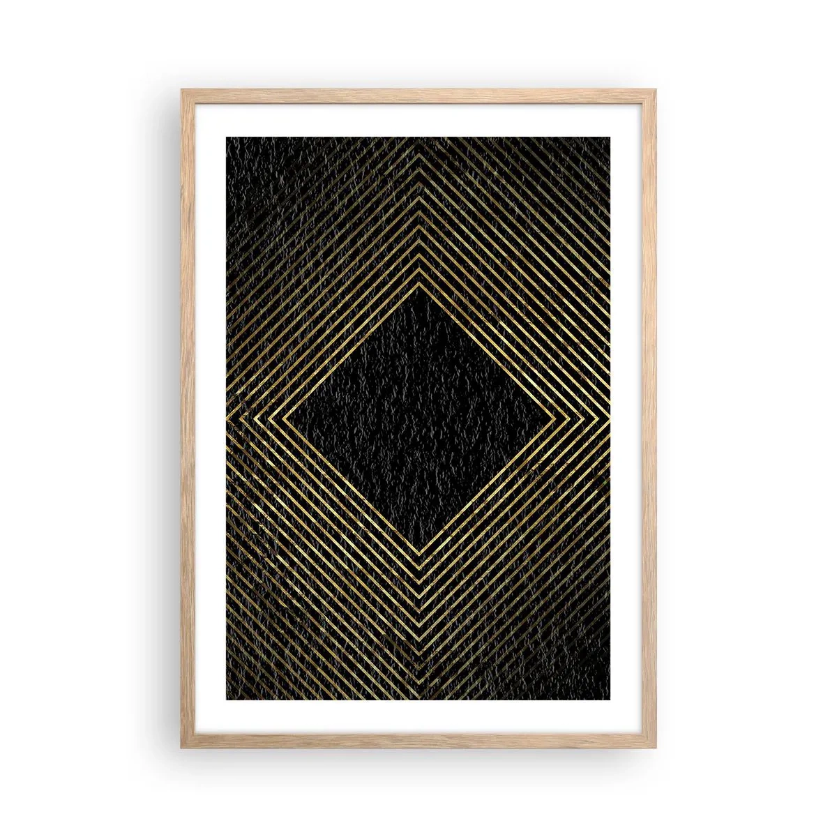 Poster în ramă de stejar deschis - Geometrie în stil glamour - 50x70 cm