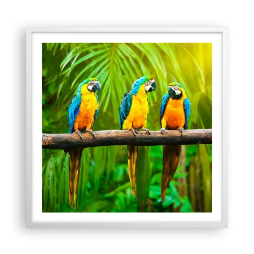 Poster în ramă albă - Și ai auzit că ea...? - 60x60 cm