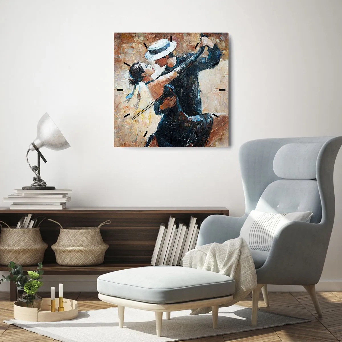 Ceas de perete - Ceas pe sticlă - A la Rudolf Valentino - 40x40 cm