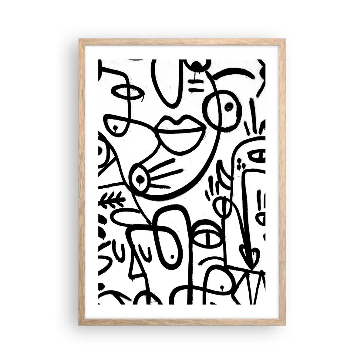 Poster în ramă de stejar deschis - Chipuri și miraje - 50x70 cm