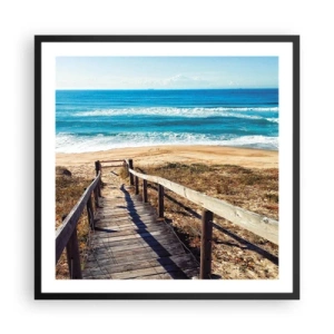 Poster în ramă neagră - Aleargă! - 60x60 cm