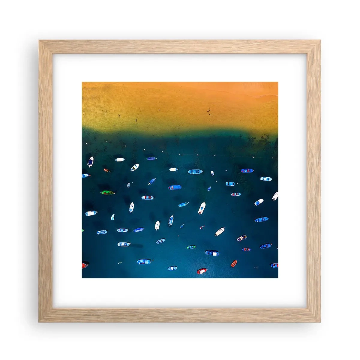 Poster în ramă de stejar deschis - Joc de vacanță - 30x30 cm