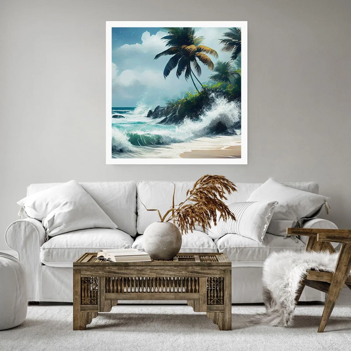 Poster - Pe un țărm tropical - 40x40 cm